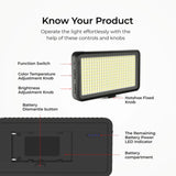 Digitek (LED-D300) Ultra Slim Portable Professional LED Video Light Multi Scene Lightening & Colour Temperature & Brightness Control