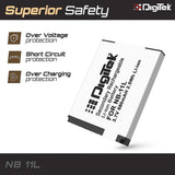 Digitek (NB 11L) Lithium-ion Rechargeable Battery for DSLR Camera, Compatibility - IXUS 125HS, 240HS, Powershot A1200, A2200, A2300, A2400, A3200, A3300 is, A3400 is (NB-11L)
