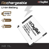 Digitek (NB 11L) Lithium-ion Rechargeable Battery for DSLR Camera, Compatibility - IXUS 125HS, 240HS, Powershot A1200, A2200, A2300, A2400, A3200, A3300 is, A3400 is (NB-11L)