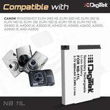 Digitek (NB 11L) Lithium-ion Rechargeable Battery for DSLR Camera, Compatibility - IXUS 125HS, 240HS, Powershot A1200, A2200, A2300, A2400, A3200, A3300 is, A3400 is (NB-11L)