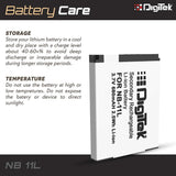 Digitek (NB 11L) Lithium-ion Rechargeable Battery for DSLR Camera, Compatibility - IXUS 125HS, 240HS, Powershot A1200, A2200, A2300, A2400, A3200, A3300 is, A3400 is (NB-11L)