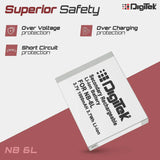 Digitek NB-6L Lithium-ion Rechargeable for Canon DSLR Camera Battery