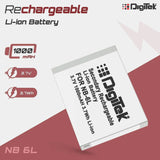 Digitek NB-6L Lithium-ion Rechargeable for Canon DSLR Camera Battery