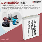 Digitek NB-6L Lithium-ion Rechargeable for Canon DSLR Camera Battery