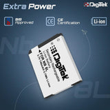 Digitek (NB8L) Lithium-ion Rechargeable Battery for DSLR Camera, Compatibility - Powershot A2200IS, A3300IS, A3100IS, A3000IS, A3200IS, CB2LA