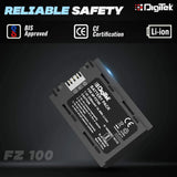 Digitek (NP FZ100) Lithium-ion Rechargeable Battery for Sony Digital Camera | Compatibility - for PD-150, 150P, 170, 170P, TR1, 200, 300