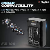 Digitek (NP FZ100) Lithium-ion Rechargeable Battery for Sony Digital Camera | Compatibility - for PD-150, 150P, 170, 170P, TR1, 200, 300