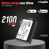 Digitek (Platinum FW50) Platinum Lithium-ion Rechargeable Battery for Sony DSLR Camera | Compatibility - Alpha NEX-3, 5, 6 and 7 Series Cameras, DSLR-SLT-A33, DSLR-SLT-A55