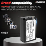 Digitek (Platinum FW50) Platinum Lithium-ion Rechargeable Battery for Sony DSLR Camera | Compatibility - Alpha NEX-3, 5, 6 and 7 Series Cameras, DSLR-SLT-A33, DSLR-SLT-A55