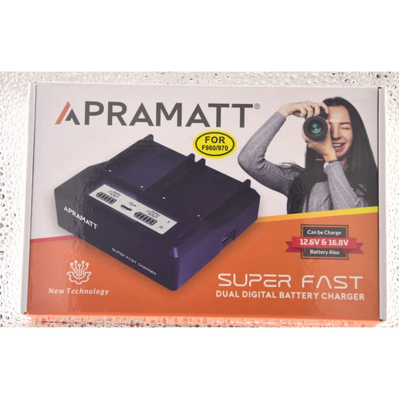 APRAMATT Dual LCD Charger F960 (sony) Box Packing