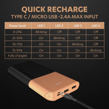 Duracell Power Bank 10000 mAh, Portable Charger, USB C/Micro USB Input, USB A/USB C Output, Fast Charge Technology, 22.5W Power Delivery for Smartphones, Tablets, Headphones and USB-Powered Devices