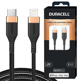 Duracell Powerbank 10000mh with Series 3 - C to Lightening Cable