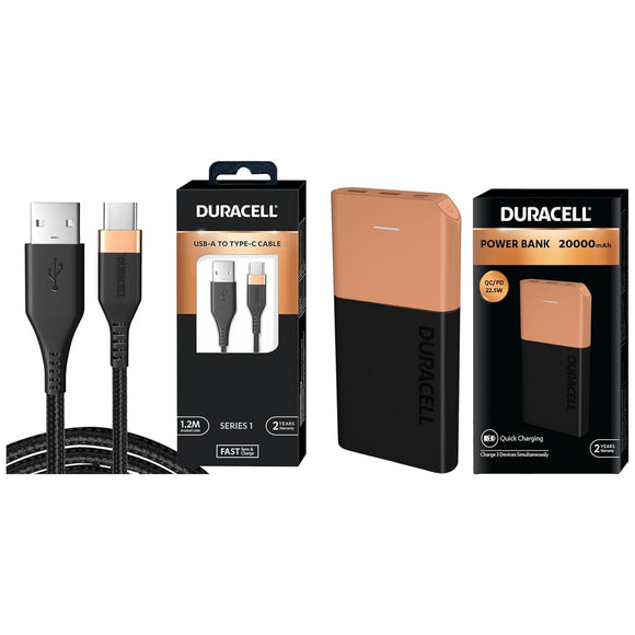 Duracell Powerbank 20000mh with Series 1 - A to C Cable