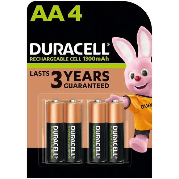 Duracell Rechargeable AA 1300mAh Batteries, Pack of 4