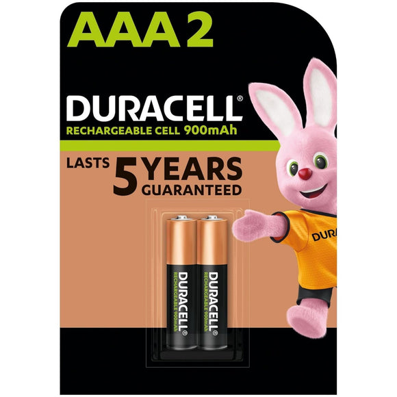 Duracell Rechargeable AAA 900mAh Batteries, Pack of 2