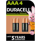 Duracell Rechargeable AAA 900mAh Batteries, Pack of 4