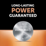Duracell Specialty 1220 Lithium Coin Battery 3V, Pack of 5 Designed for use in keyfobs, Scales, wearables and Medical Devices