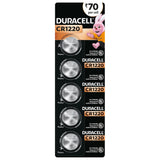 Duracell Specialty 1220 Lithium Coin Battery 3V, Pack of 5 Designed for use in keyfobs, Scales, wearables and Medical Devices