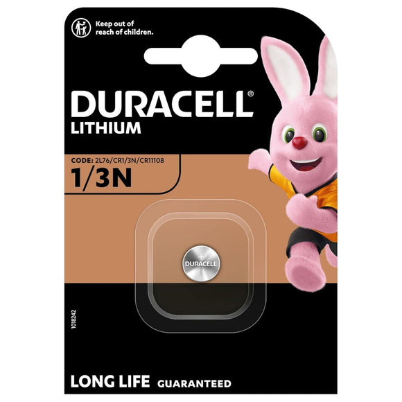 Duracell Specialty 1/3N High Power Lithium Battery 3V, Pack of 1 (2L76 / CR1/3N / CR11108) Suitable for use in Optic Devices, Medical Devices and Electronic Dog Collars