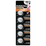 Duracell Specialty CR2016 Lithium Coin Battery 3V, Child Safety Features, Pack of 5 Suitable for use in keyfobs, Scales, wearables and Medical Devices