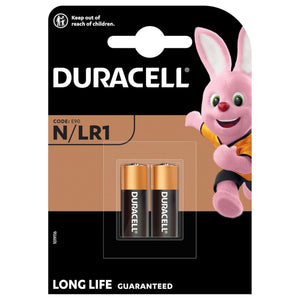 Duracell Specialty N Alkaline Battery 1,5V, Pack of 2 (E90 / LR1) Suitable for use in flashlights, calculators and Bike Lights