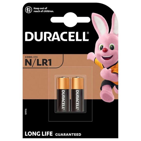 Duracell Specialty N Alkaline Battery 1,5V, Pack of 2 (E90 / LR1) Suitable for use in flashlights, calculators and Bike Lights