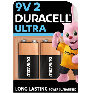 Duracell Ultra Alkaline 9V Batteries, Pack of 2