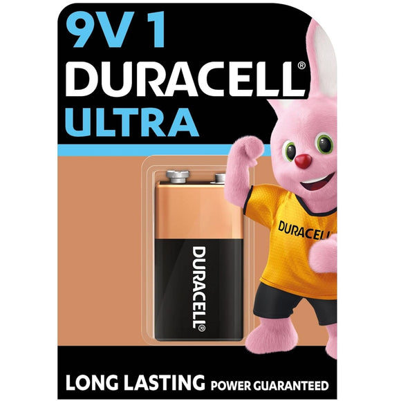 Duracell Ultra Alkaline 9V Batteries, Pack of 1