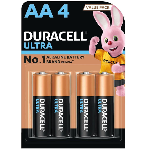 Duracell Ultra Alkaline AA Batteries, Pack of 4