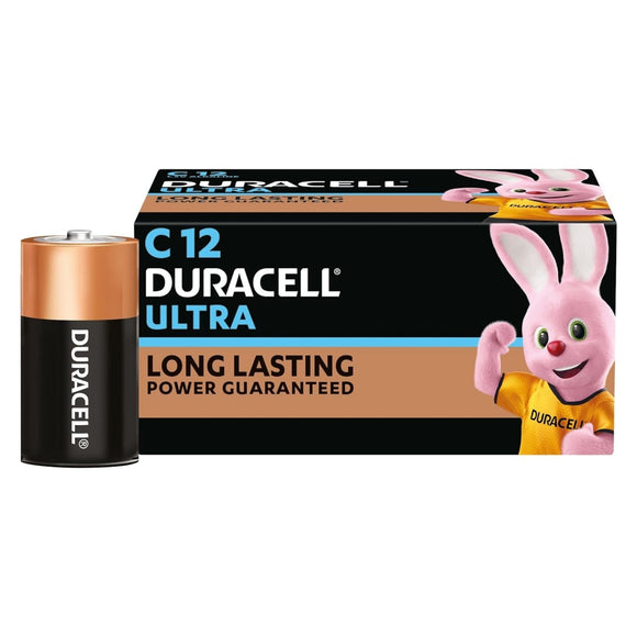 Duracell Ultra Alkaline C Batteries, Pack of 12