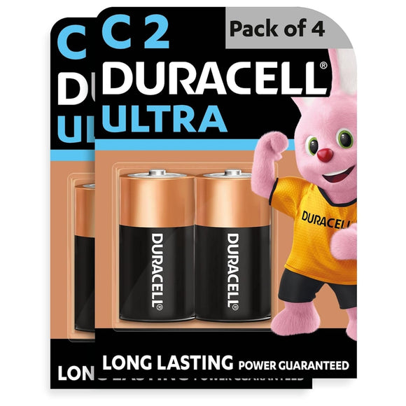 Duracell Ultra Alkaline C Batteries, Pack of 4