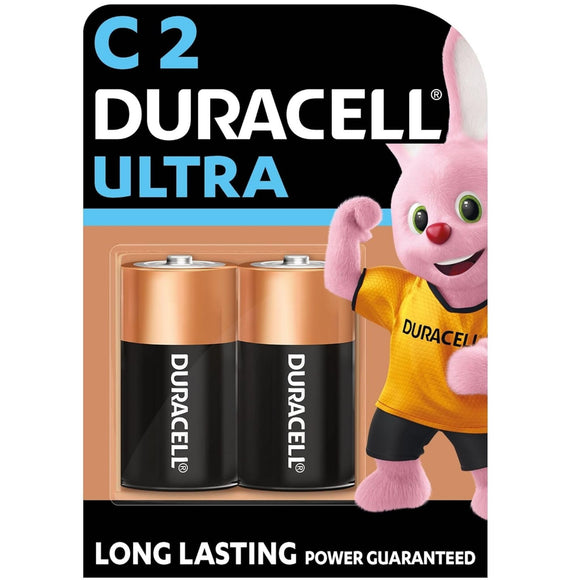 Duracell Ultra Alkaline C Battery, 2 pcs
