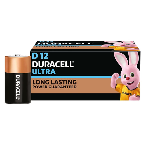 Duracell Ultra Alkaline D Batteries, Pack of 12