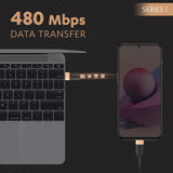 Duracell Usb Type C To Type C USB Cable 4A(60W) Braided Sync& Charging Cable,Compatible With Mobile,Laptop,Tablets&Macbook,3.9 Feet(1.2M) Supports Power Delivery(Pd) With Rapid Data Transmission,Black