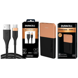 Duracell Powerbank 10000mh with Series 3 - A to C Cable