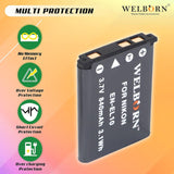 WELBORN EN-EL10 Rechargeable Battery Pack Compatible with Nikon Cooplix S200,S210,S220,S230,S3000,S4000,S510,S5100,S520,S570,S60,S600,S700,S80