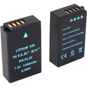 WELBORN EN-EL20 Li-Ion Rechargeable Battery for Nikon 1 AW1, J1, J2, J3, S1, and COOLPIX A Advanced Cameras by PICO