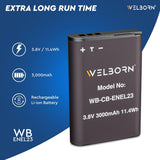 WELBORN EN-EL23 Rechargeable Lithium-Ion Battery for Nikon Coolpix P600, P610.