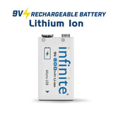 ENVIE Infinite 9V 800 maH Li-ion Rechargeable Battery ERB 9V MU