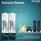 ENVIE (AA10004PLNi-CD) AA Rechargeable Batteries, Low Self Discharge, AA 1000mAh Ni-CD (Pack of 4)