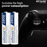 ENVIE (AA2800 2PL) Pack of 2, AA Ni-Mh 2800mAh Capacity Rechargeable Battery