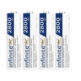 ENVIE (AA28004PL) AA Rechargeable Batteries | High Capacity Ni-MH | 2800 mAh | Low Self Discharge | Pre-Charged (Pack Of 4) (AA28004PL)