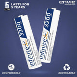 ENVIE (AA 3200 4PL) Infinite Rechargeable Battery for Remote Controls, Electronic Toys, Cameras, Flashlights and Others