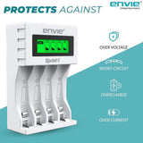 ENVIE (ECR 11MC+4xAA3200) SprintX Ultra Fast Rechargeable Batteries Charger for AA & AAA Ni-mh, with AA3200 Infinite Plus 4PL Rechargeable Batteries comes with Over Charge Protection
