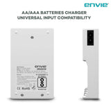 ENVIE (ECR11+AA2800 4PL) Speedster Rechargeable Batteries Charger for AA & AAA with 4x2800mah Batteries (with LCD Display)