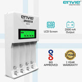 ENVIE (ECR 11) Speedster Fast Charger for AA & AAA Rechargeable Batteries (with LCD Display)