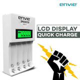 ENVIE (ECR 11) Speedster Fast Charger for AA & AAA Rechargeable Batteries (with LCD Display)