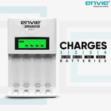 ENVIE (ECR 11) Speedster Fast Charger for AA & AAA Rechargeable Batteries (with LCD Display)