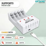 ENVIE (ECR 20 MC+4xAA2800) Standard Rechargeable Battery Charger for AA & AAA Ni-mh/Ni-Cd with 4xAA2800 Rechargeable Batteries