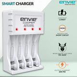 ENVIE (ECR 20 MC+4xAA2800) Standard Rechargeable Battery Charger for AA & AAA Ni-mh/Ni-Cd with 4xAA2800 Rechargeable Batteries